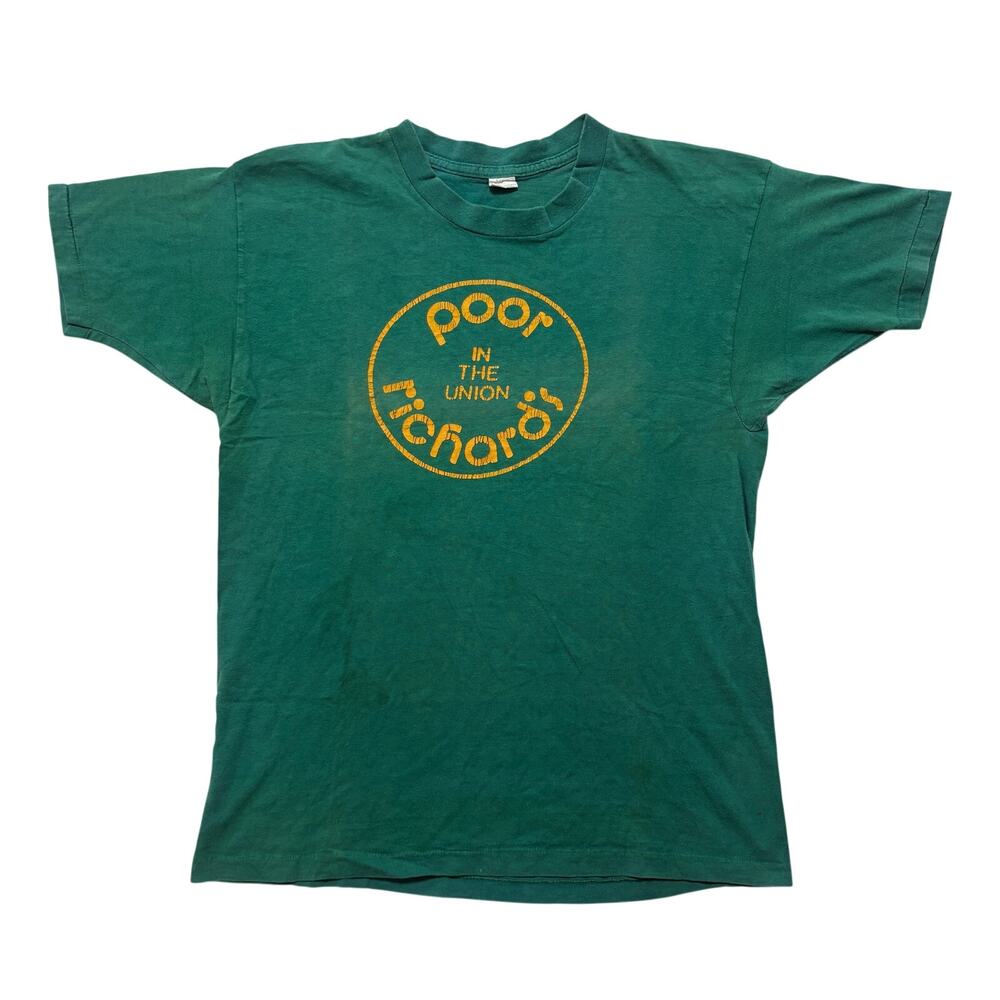 VTG 60’s Poor Richard’s Bar Faded Cotton T-Shirt Men’s L Green